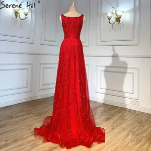 Collina serena su misura Modulare rosso con perline abiti da sera Dubai sirena elegante lusso senza maniche 2024 per festa donna LA70765 - Product Image 6