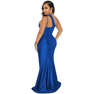 Vestido Maxi de Noche Formal <span class=keywords><strong>Elegante</strong></span> para Mujer, con Hombro Descubierto, Cuello Asimétrico, Abertura Lateral Alta, Estilo Sirena, Colección Verano 2022 - Product Image 6