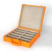 Boîte de rangement pour lunettes de soleil de luxe sur mesure, fabriquée à la main, haut de gamme, 10 emplacements, en cuir
