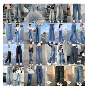 Venta al por Mayor de 26 Diseños de Jeans para <span class=keywords><strong>Niñas</strong></span> de Primavera y Otoño, <span class=keywords><strong>Pantalones</strong></span> Rectos Holgados para <span class=keywords><strong>Niñas</strong></span> de 2 a 10 Años, <span class=keywords><strong>Pantalones</strong></span> Casuales de Mezclilla de Pierna Ancha para <span class=keywords><strong>Niñas</strong></span> - Product Image 2
