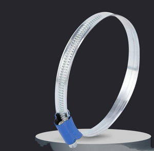Abrazadera de manguera de cabeza azul tipo británico de venta directa de fábrica, abrazadera metálica de tubería de combustible con accionamiento de tornillo sin fin, abrazadera ajustable para manguera de agua - Product Image 5