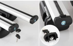 Portaequipajes Universal de aleación de aluminio de alta calidad para techo de coche, barra transversal, soporte de coche para rieles de techo altos, 120/130cm - Product Image 5