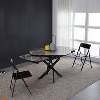 De luxe en céramique marbre table à manger extensible ensemble avec chaise