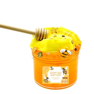Slime Beurre Double Couche Thème Abeille Jaune Kawaii 11cm, Slime Cristal Transparent avec Breloques Abeilles, Jouet Anti-Stress, Vente en Gros - Product Image 2