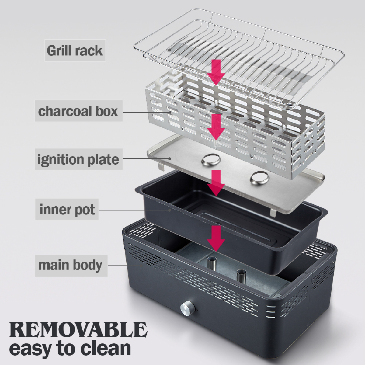 ODM Charcoal BBQ Stove Grill Stainless Smokeless Korean Bbq Grill Table
