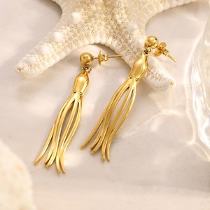 High Quality Trendy Ocean Series <strong>Octopus</strong> Long Fringe <strong>Octopus</strong> Drop <strong>Earrings</strong> for Women Stainless Steel Party Jewelry Waterproof - Product Image 3