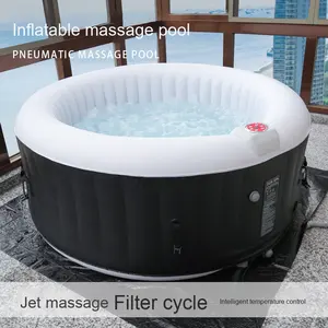 Baignoire carrée <span class=keywords><strong>gonflable</strong></span> chauffante pour plusieurs personnes Température constante Vague Effet bulle <span class=keywords><strong>Couverture</strong></span> de <span class=keywords><strong>spa</strong></span> en PVC pour la maison Famille en plein air - Product Image 2