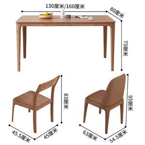Contemporary Rectangular Wooden <strong>Dining</strong> Set Featuring Natural Grain Finish 6 Seater for Living Room and <strong>Dining</strong> <strong>Area</strong> - Product Image 5