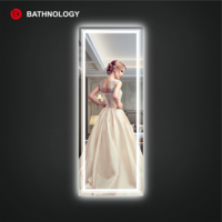 Miroir LED intelligent mural pleine longueur pour chambre d'hôtel, avec fonction anti-buée, pour salon et coiffure