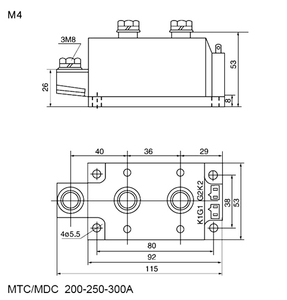 Module de composant de type Techele Scr Thyristor MDC250A MDQ Module d'alimentation à diode pour conversion AC à DC - Product Image 3