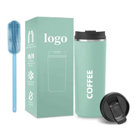 Mug Kopi Termos Logo Kustom 350ml, Cangkir Kopi Anti Bocor dari Baja Tahan Karat untuk Kantor dan Tempat Kerja