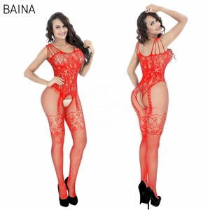 Vêtements de nuit grande taille pour femmes jarretière en résille lingerie sexy body - Product Image 5