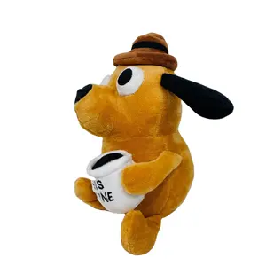 QY This Is Fine Meme Coffee Dog Plush Toy Soft Stuffed Doll Stuffed Plush Animals Kids Toy Gift for Children Boy Birthday