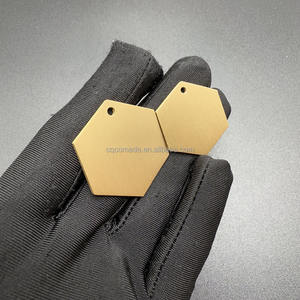 Необработанный шестиугольник формы латунь кулон штампованный латунный орнамент - Product Image 5