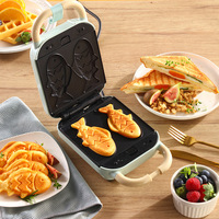 Machine à petit-déjeuner électrique 3-en-1, style japonais, pour sandwichs et gaufres, appareil multifonction pour la maison, boîtier en plastique