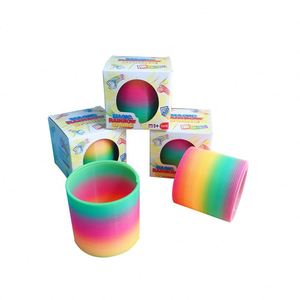 Mini jouets ressorts arc-en-ciel en plastique et caoutchouc de haute qualité, spirales dégradées pour le jeu d'empilage et la résolution de puzzles, jouet anti-stress rond - Product Image 6