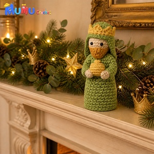 Crèche artisanale au crochet Amigurumi Marie Joseph Bébé Jésus Poupée religieuse <span class=keywords><strong>de</strong></span> Noël Décoration d'autel <span class=keywords><strong>de</strong></span> Noël Cadeau - Product Image 6