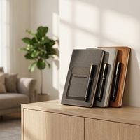 Personnalisez votre propre logo, papeterie de bureau, carnet A5 de qualité supérieure, texture en lin, journal en cuir PU avec boucle pour stylo et poche