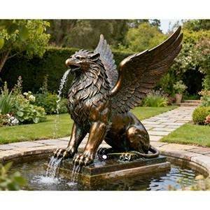 Statue de Griffon de Jardin en Bronze, Sculpture Fontaine Griffon, Grandeur Nature, Art de la Moulage d'Animaux en Laiton, Objets de Collection Personnalisables - Product Image 1