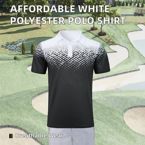 Chemises de golf d'été pour hommes à prix bas, faible MOQ, 100 % polyester, motif géométrique, personnalisables avec logo brodé ou imprimé - Product Image 2