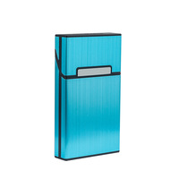 Étui à cigarettes magnétique en aluminium brossé 100mm 100S King Size de 20 capacités