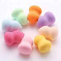 Éponge de maquillage en polyuréthane hydrophile non latex en forme de goutte d'eau, orange, pour estomper le maquillage