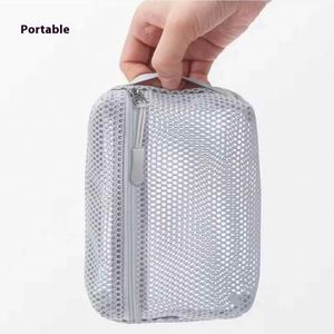 Durable Fashionable Nylon Mesh Cosmetic Bag Zipper Closure Large Capacity Portable Travel Transparent <b>Storage</b> Wash Bag for Women - Product Image 3