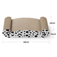 Tempat tidur kucing kayu berkelanjutan 2-in-1 dengan papan gores Polka Dot untuk beberapa mainan hewan peliharaan kucing untuk bermain dan mengasah cakar
