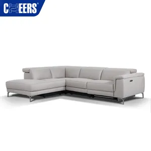 MANWAH CHEERS moderne weiße Ledermöbel für Zuhause geteiltes Sofa-Set mit Metallbeinen für das Wohnzimmer