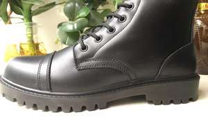 Botas Tácticas de Combate HBAP01, Botas de Tobillo de Cuero de Grano Completo, Antipinchazos, Botas Tácticas Resistentes, Suela de Goma Antideslizante - Product Image 6