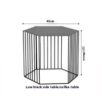 Table d'appoint hexagonale en métal avec structure géométrique en fil métallique, petite table d'appoint moderne pour canapé, table de chevet, support pour plantes pour salon