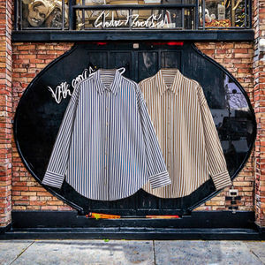 Chemise décontractée en popeline à manches longues et revers rayé ample style vintage européen et américain pour femme ZAJIA 2025 – Collection Printemps - Product Image 2