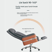 Chaise de bureau de direction de style moderne en cuir PU ergonomique pivotante à dossier haut de luxe avec repose-pieds