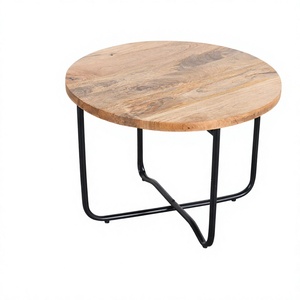 Mango Wood & Metal Modern <b>Nesting</b> <b>Table</b> Set of 2 Eco-Friendly Lightweight Handmade Coffee <b>Tables</b> for Living Room - Product Image 3