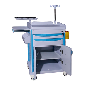 4 서랍이있는 저렴한 병원 모바일 <span class=keywords><strong>ABS</strong></span> 플라스틱 의료 응급 소생 트롤리 충돌 카트 - Product Image 3