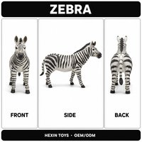 Figurine de zèbre réaliste en PVC écologique blanc-noir 42x13x23cm, jouet éducatif, décoration de bureau pour enfants de 3 ans et plus