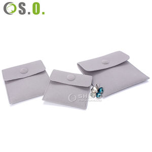 Sac à fermeture à pression bijoux avec logo personnalisé enveloppes d'emballage de bijoux en velours sac de pochette pour pochette à bijoux personnalisée - Product Image 2