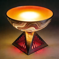 Lampe de table LED à motif ondulé (acier inoxydable + PC) IP65 étanche, décoration artistique moderne pour Noël, patio, jardin, paysage