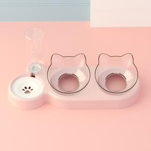 Double gamelle pour chien et chat avec remplissage automatique d'eau, base stable anti-basculement, facile à nettoyer, gamelles amovibles pour usage quotidien des animaux de compagnie - Product Image 4