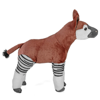 Peluche Okapi Réaliste de Haute Qualité, Jouet Éducatif Animal Sauvage de la Forêt, Poupée à Rayures, Cadeau pour Enfants et Adultes