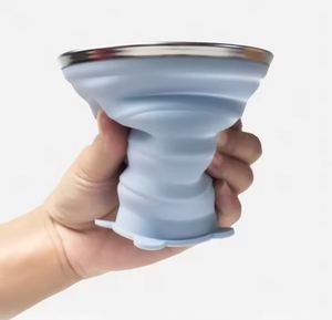Gobelet pliable en silicone de qualité alimentaire, provenant du fabricant, pratique pour les voyages, extensible, pour brosse à dents et bain de bouche, classique - Product Image 3