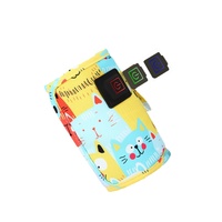 Ensemble cadeau de voyage avec chauffe-biberon + brosse à biberon + cuillère à détection de température pour bébé + boîte distributrice de lait en poudre