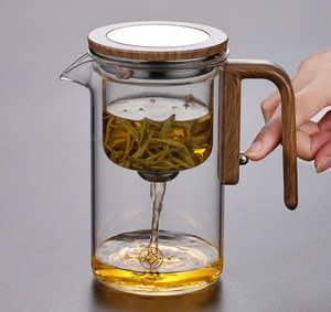 Set da tè in vetro resistente al calore con coperchio rotante con disegno ad acqua magnetico semi-automatico <span class=keywords><strong>teiera</strong></span> pigra Kung Fu - Product Image 3