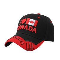 Gorra de Béisbol Ajustable de 6 Paneles de Acrílico con Letras Bordadas de la Bandera de Canadá, Diseño de Hoja de Arce, Unisex, Comercio Internacional