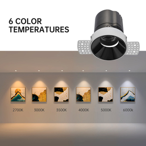 Plafonnier LED moderne AC100-277V 3CCT 8W/15W/25W encastré sans cadre COB <span class=keywords><strong>Spot</strong></span> haut de gamme pour villa et hôtel, IRC élevé 90/97 - Product Image 2