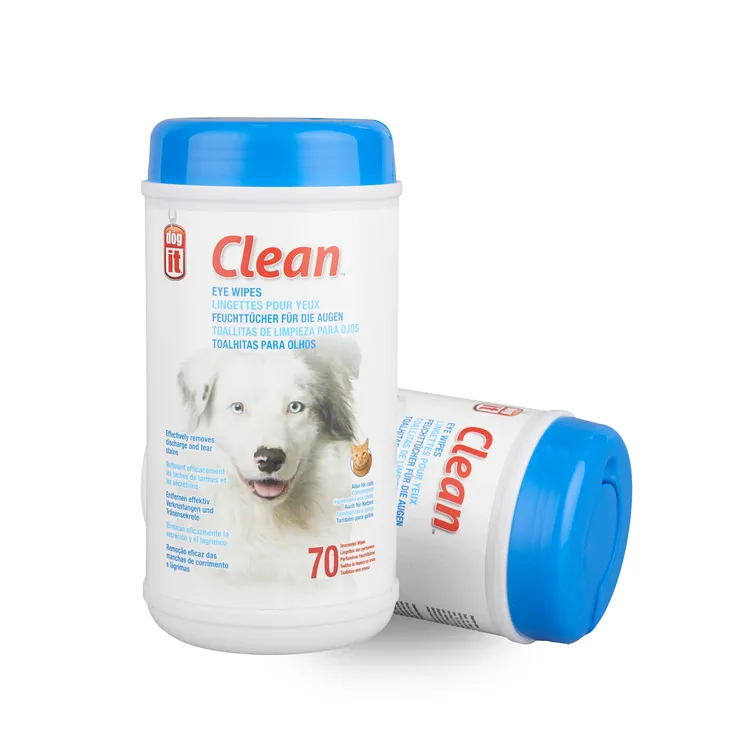 Benutzer definierte Reinigung von Haustieren in Dosen OEM Eye Tear Stain Remover Haustier Pflege tücher für Hunde Katzen Kanister Haustier Tücher