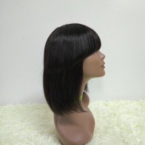 Letsfly $23 <b>Bob</b> <b>Wigs</b> with Bang 10inch-18inch Natural Black Brazilian Remy Human Hair <b>Wigs</b> Full Machine Made <b>Wigs</b> for Women - Product Image 1