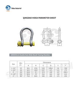 HIDEA Manille de remorquage à double écrous à bouche large en acier au carbone forgé à froid, trempé et galvanisé à chaud, facteur de sécurité 4:1 - Product Image 6