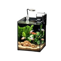 Vente en gros d'usine - Aquarium de bureau JSD en verre ultra-clair de 8 pouces avec kit de filtration à fixation arrière et éclairage à clipser