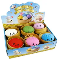 Jouet Squishy Kawaii en forme de Boulette Vapeur avec Cuiseur Vapeur, Jouet Anti-Stress en forme de Dumpling à Visage Souriant pour Boîte Mystère et Cadeaux de Fête Surprise